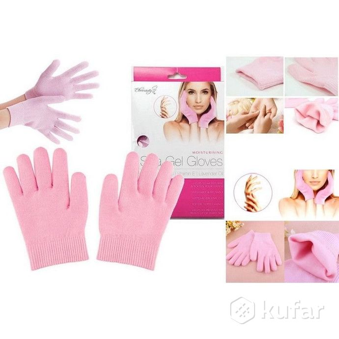 фото -50 скидка  гелевые увлажняющие spa перчатки gel gloves moisturizing 3