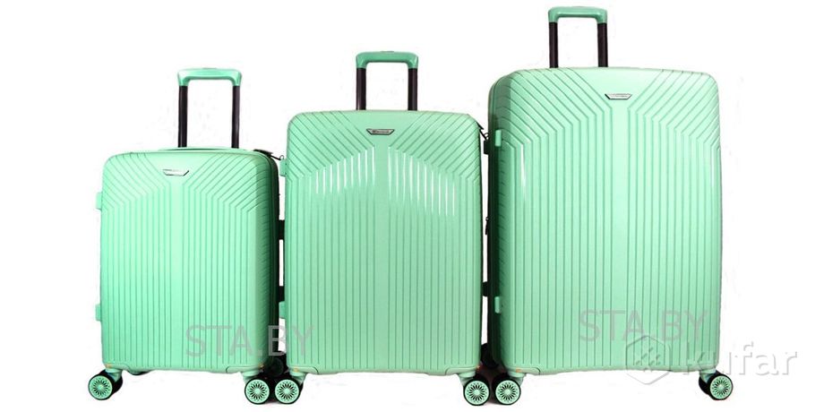 фото пластиковый чемодан на 4ех колесах полипропилен 11270 цвета 1