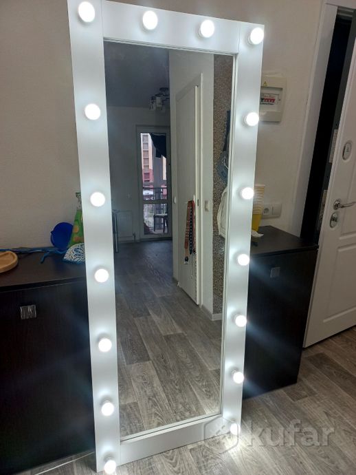 фото ростовое гримерное зеркало, зеркало с лампочками 1