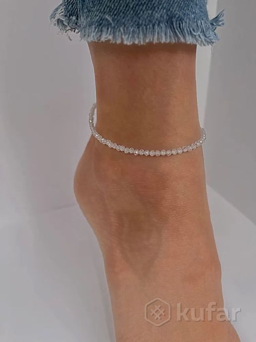 фото горный хрусталь-натуральный камень ожерелье-чокер браслет на руку и на ногу и кольцо 4