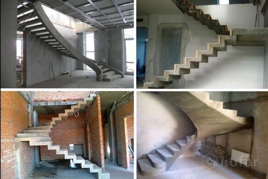 фото бетонная  монолитная лестница 1
