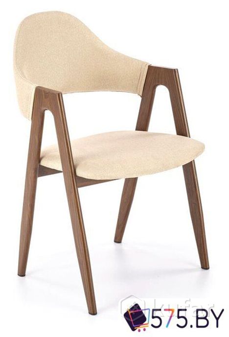 фото стул с подлокотниками halmar k344 (бежевый/коричневый) 0