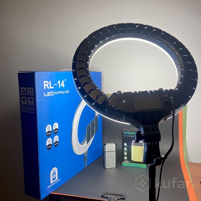 фото профессиональная кольцевая лампа rl-14 (36см) с сумкой и пультом / свет для съемок rl-18-21 1