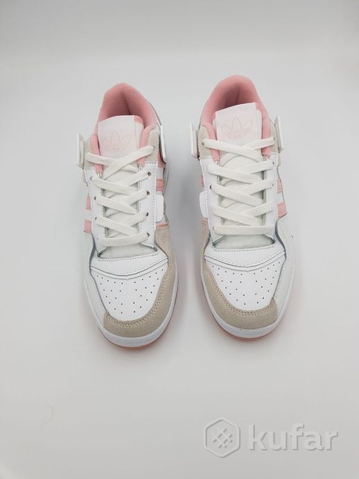 фото кроссовки женские adidas forum low / подростковые /бело-розовый 2