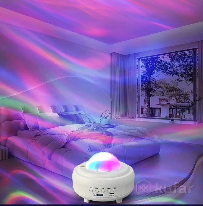 фото музыкальный проектор  ночник сияние с bluetooth  колонкой xy-899 led (8 световых режимов, 3 уровня я 6