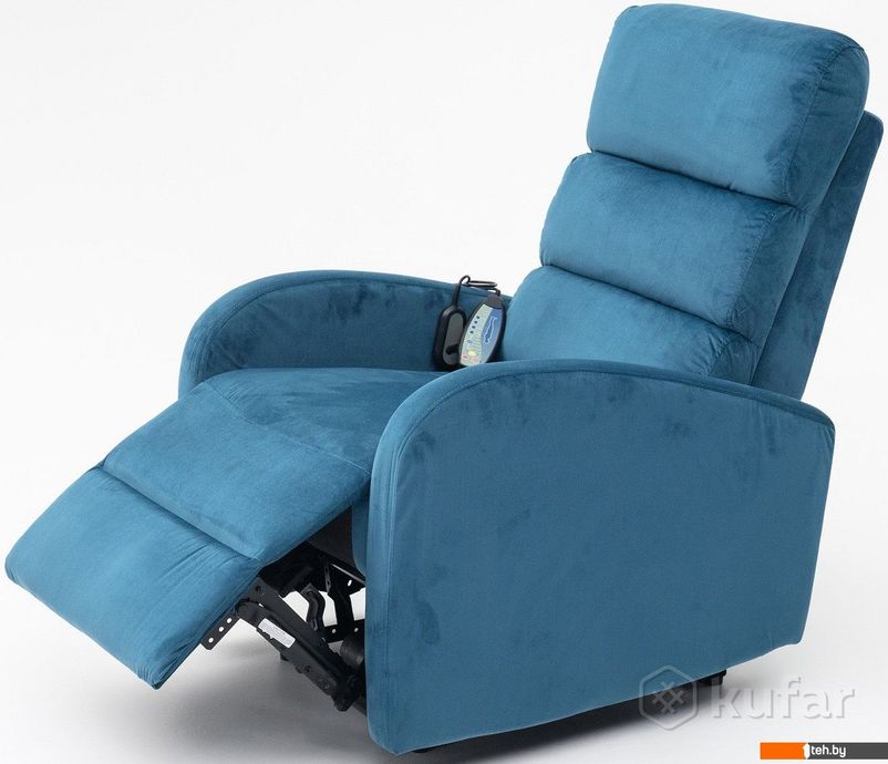 фото массажеры и массажные кресла calviano 2165 (синий велюр) 0