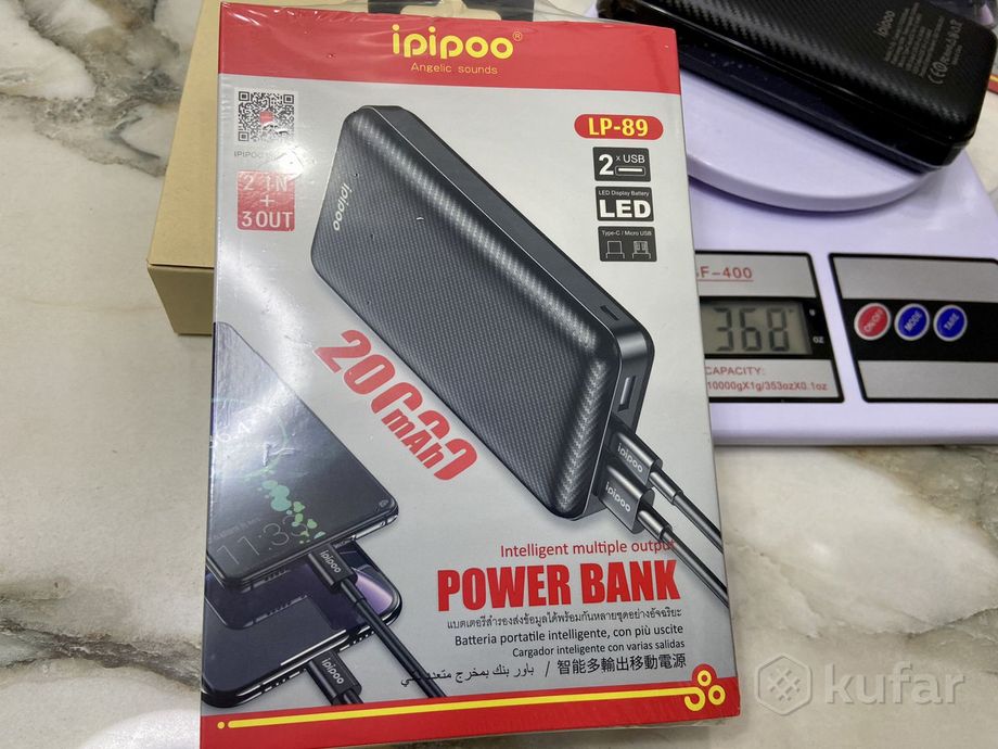 фото внешний аккумулятор 20000mah power bank ipipoo lp-89 (black) оригинал, повер банк, повербанк  9