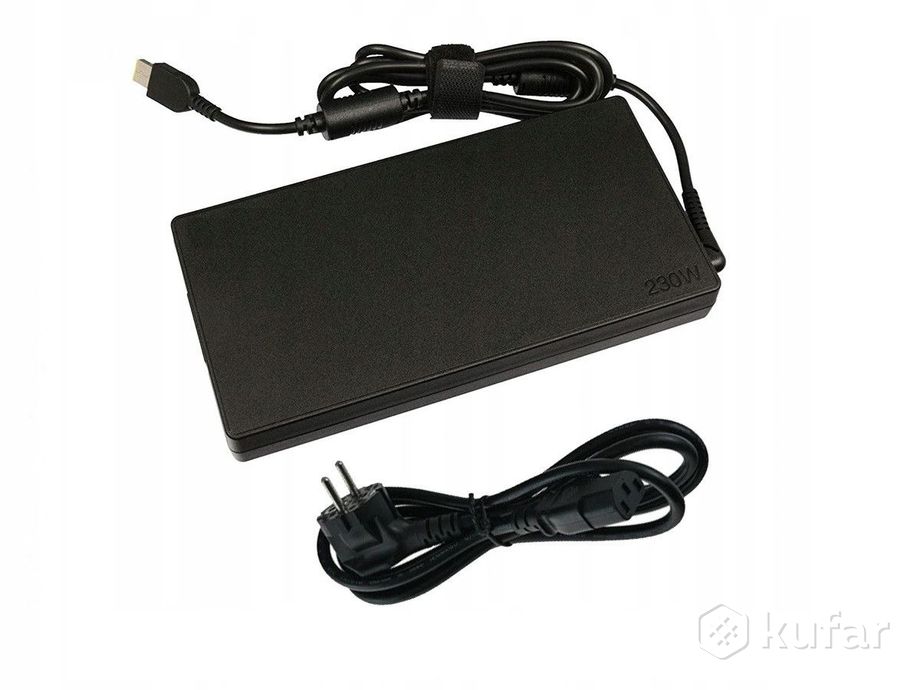 фото блок питания для ноутбука lenovo 20v 11.5a 230w прямоугольный штекер силовой кабель в комплекте 1