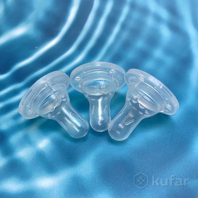 фото силиконовая соска (комплект 2 шт) baby flow узкое горло, отверстие размер m (средний поток), с 3 мес 3