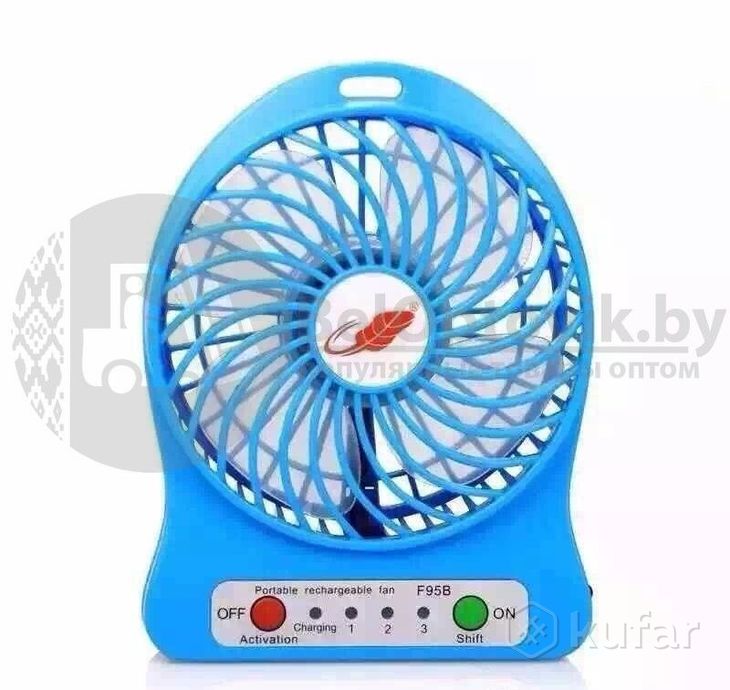 фото мини вентилятор portable mini fan (3 скорости обдува, подсветка) розовый 1