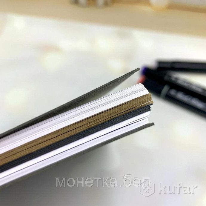 фото скетчбук блокнот с плотными листами ''sketchbook'' 5 видов бумаги (белая, клетка, чёрная, крафтовая, 8