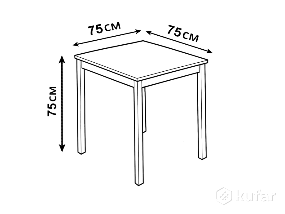 фото стол обеденный деревянный  75х75х75 см   4