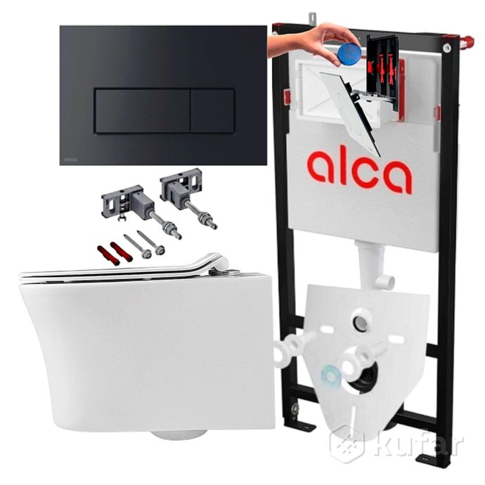 фото к-кт alca кнопка m578 инсталляция унитаз подвесной кнопка чёрная мат супер цена alcaplast инсталяция 1