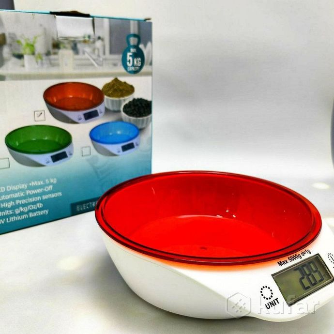 фото электронные кухонные весы kitchen scales 5кг со съемной чашей 8