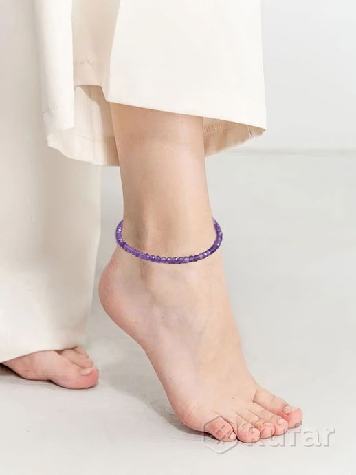 фото аметист -натуральный камень ожерелье-чокер браслет на руку и на ногу и кольцо 6