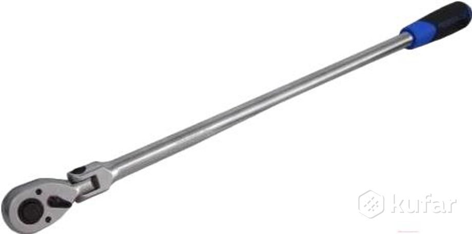 фото трещотка реверсивная удлиненная шарнирная с резиновой ручкой 1/4'' l-300м 72 зуба forsage f-802218l 0