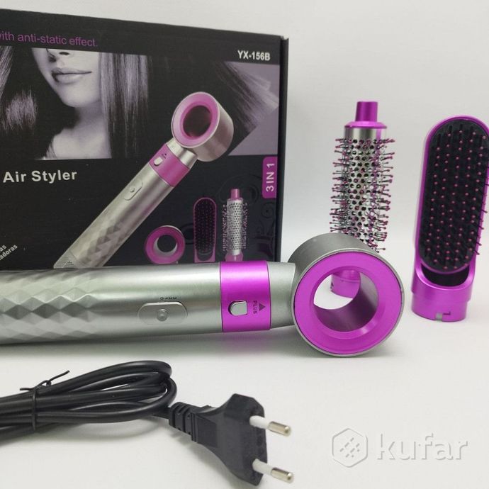 фото стайлер для волос с тремя насадками 3в1 hot air styler / профессиональный фен / подарочный набор 3в1 3