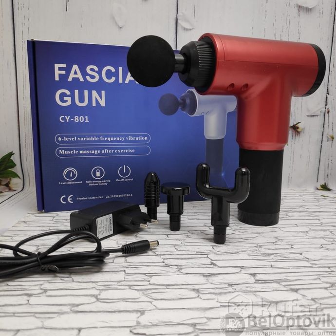 фото массажер мышечный (массажный ударный пистолет) fascial gun  черный кн-320 4