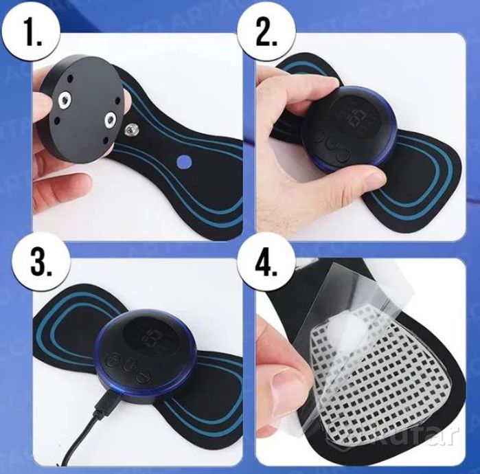 фото массажер миостимулятор - лимфодренажный электрический для тела mini massager ems (8 видов массажа, 1 9