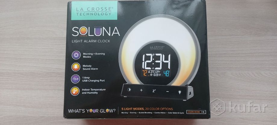фото часы светильник настольные soluna 0