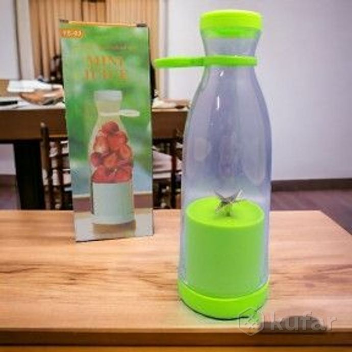 фото портативный ручной бутылка-блендер для смузи mini juiceа-578, 420 ml  салатовый 0