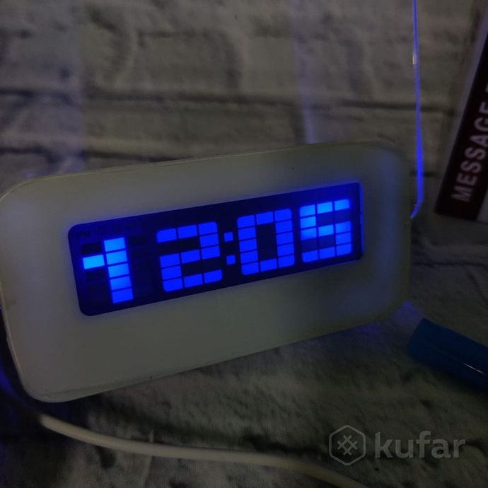 фото креативные led часы-будильник highstar неоновый (синий) 9