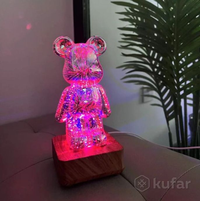фото ночник 3d мишка bearbrick / светильник детский 8 цветов 5