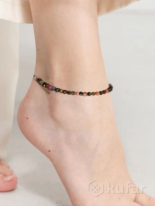 фото турмалин-(натуральный камень) ожерелье-чокер браслет на руку и на ногу и кольцо 4