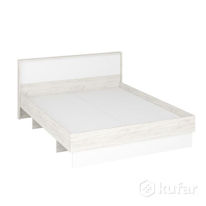 фото кровать дублин кр-160 (дуб крафт белый/белый, дуб крафт белый) 1