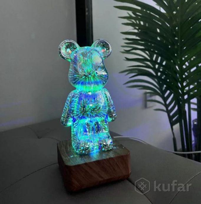 фото ночник 3d мишка bearbrick / светильник детский 8 цветов 4