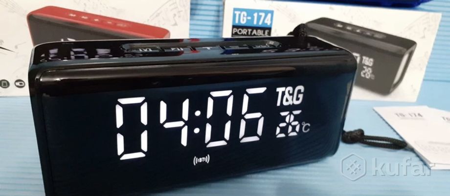 фото портативная колонка часы термометр радио  2
