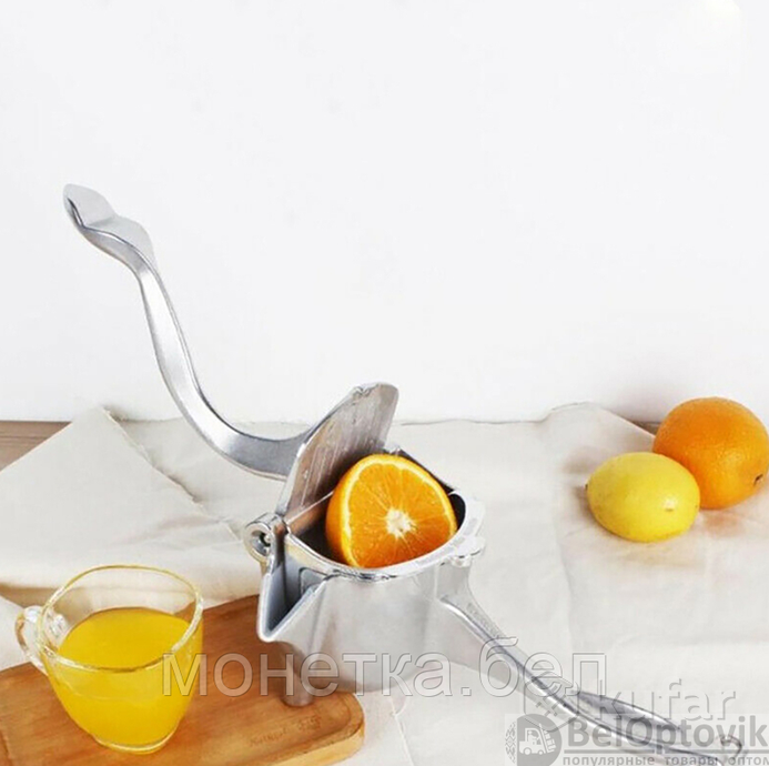 фото ручной пресс/соковыжималка (орехокол) fruit press для фруктов и ягод (размер l 11х9х9 см) 1