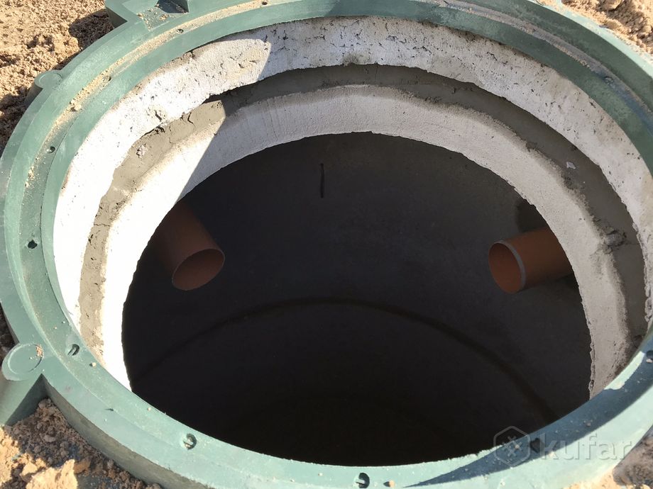 фото устройство канализации из бетонных колец  7