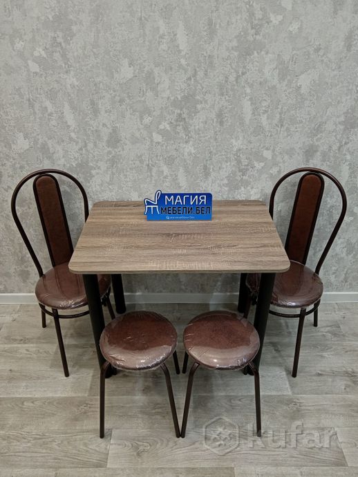 фото комплект: стол, 2 табурета, 2 стула. доставка рб 8