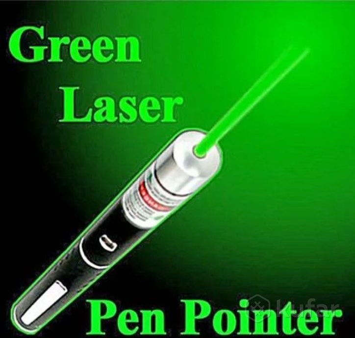 фото лазерная указка green laser pointer с 3 насадками 0