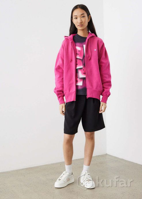 фото худи   acne studios zip hoodie smash pink 1