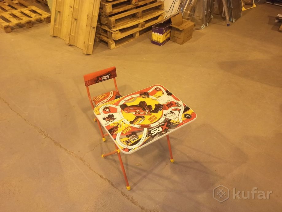 фото набор стол и стул детский ника тачки красный 3