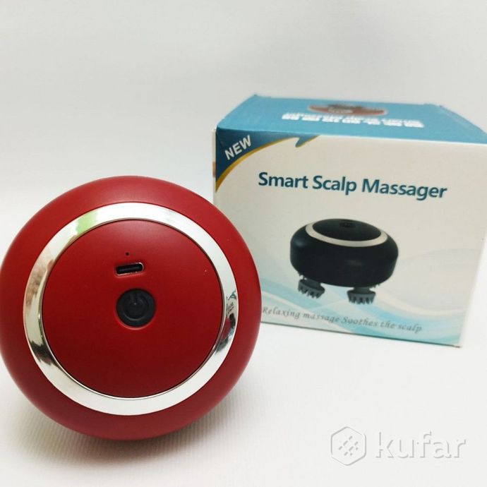 фото портативный 3d массажер для головы и тела smart scalp massager rt-802 (3 режима, usb зарядка, 600 ma 3