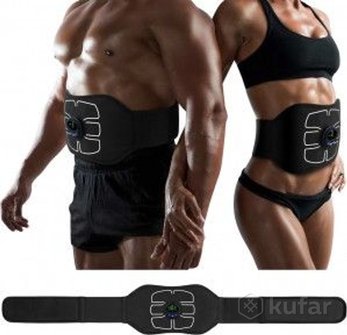 фото массажер электрический миостимулятор живота ems abdominal toning belt для мужчин и женщин (8 режимов 0