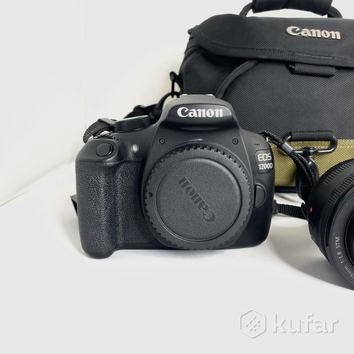 фото зеркальный фотоаппарат canon eos 1200d + объектив lens ef-s 18-55mm 18-55 mm 1:3.5-5.6 ii сумка 1
