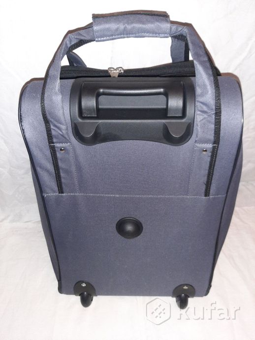 фото дорожная сумка- чемодан на колёсах серая,бордо. 3