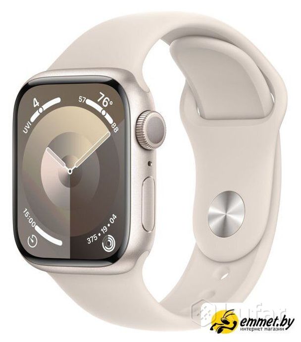 фото умные часы apple watch series 9 41 мм (алюминиевый корпус, звездный свет/звездный свет, спортивный с 0