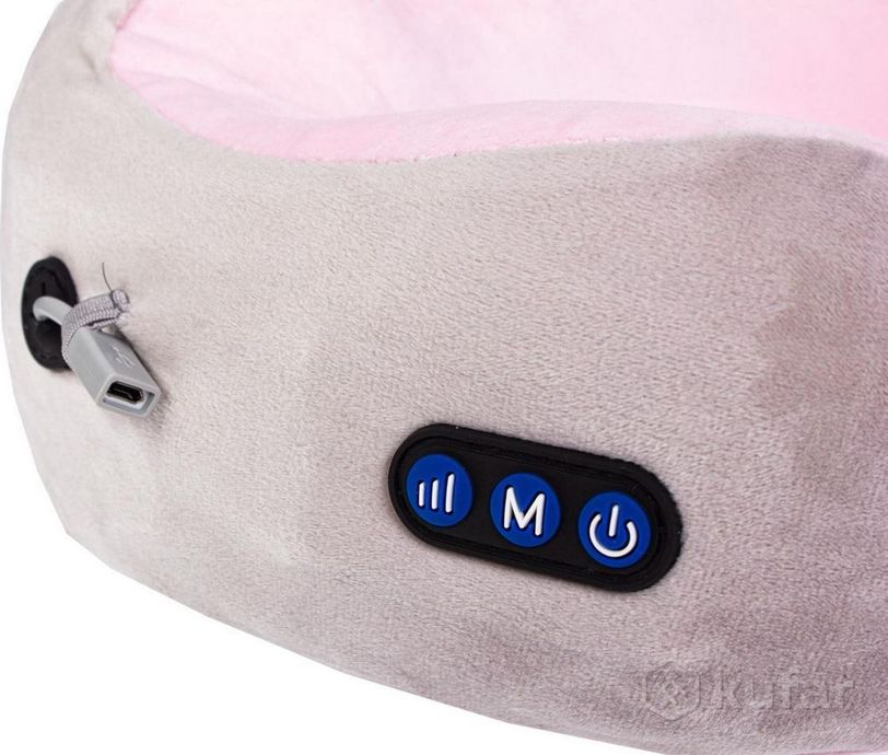 фото дорожная подушка-подголовник для шеи с завязками bradex kz 0559 серо-розовая 5