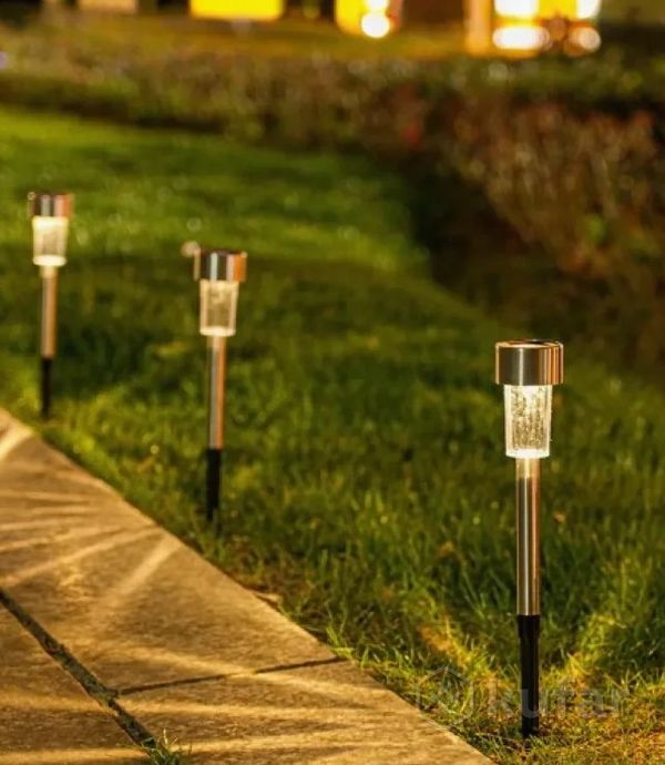 фото набор садовых фонарей на солнечной батарее solar lawn lamp 10 штук 3