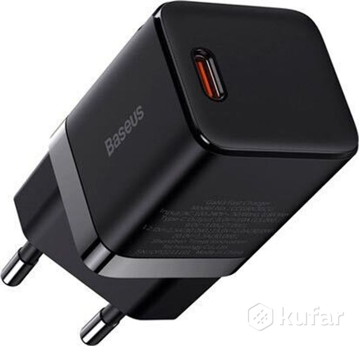 фото сетевое зарядное устройство ''baseus'' ccgn010101 black usb typ c, 3а 0