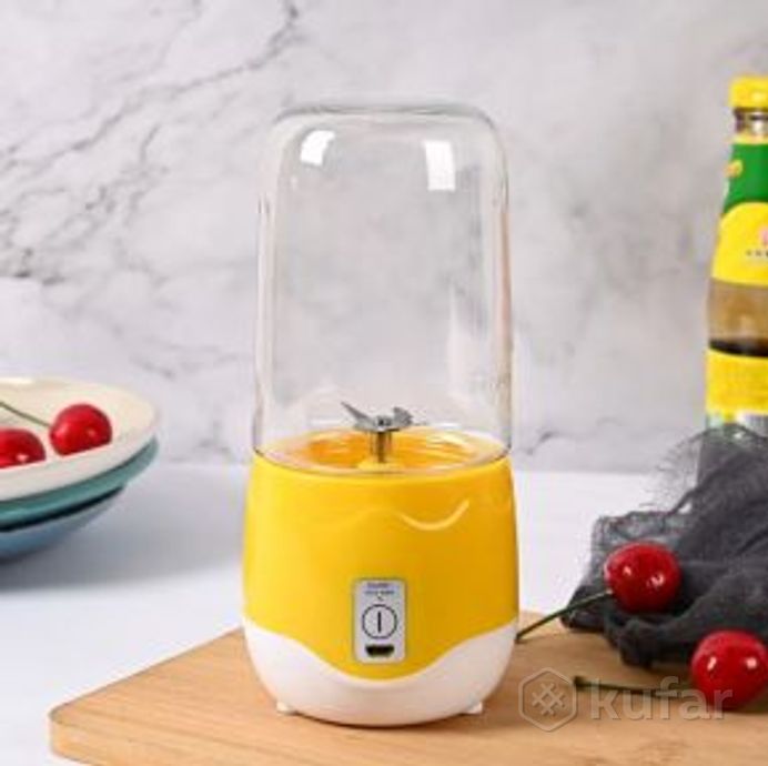 фото портативный мини блендер для смузи и коктейлей portable juice blender dm-888 ( емкость 400 ml) желты 0