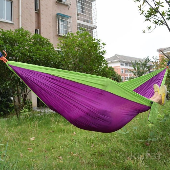 фото гамак подвесной двухместный hammock swing ультралёгкий и сверхпрочный (крепления в комплекте) 270х14 3