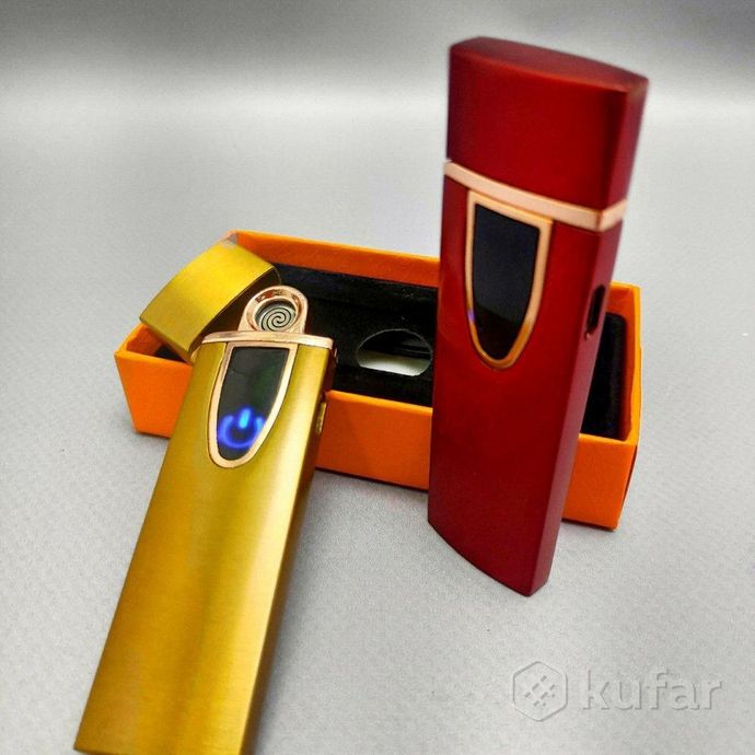 фото электронная usb зажигалка lighter smoking set бордовый 8