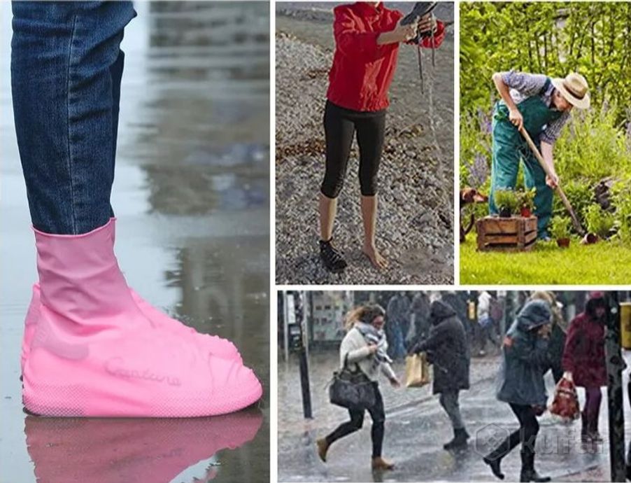 фото бахилы (чехлы на обувь) от дождя и песка многоразовые силиконовые waterproof silicone shoe. суперпро 8