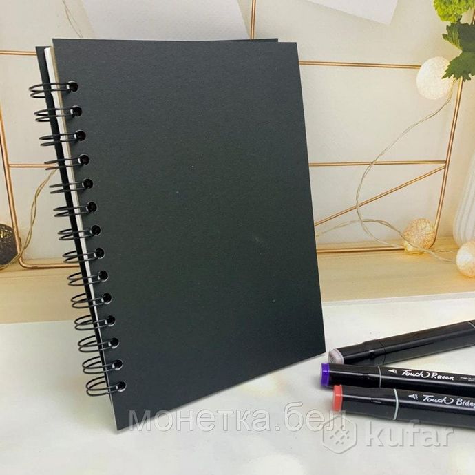 фото скетчбук блокнот с плотными листами ''sketchbook'' 5 видов бумаги (белая, клетка, чёрная, крафтовая, 2